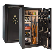 Load image into Gallery viewer, #color_mirror black with brass hardware

