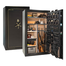 Load image into Gallery viewer, #color_mirror black with brass hardware
